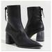 Free People Shoes | Free People Livia Laceback Heel Boots | Color: Black/Gray | Size: 8