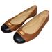 Coach Shoes | Coach 8.5 Cap Toe 'Ashley' Flats Brown & Black Leather Gold Hardware Logo | Color: Black/Brown | Size: 8.5