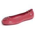 Tory Burch Shoes | Nib Tory Burch Minnie Patent Leather Ballet Travel Flat Washed Berry Us 10 Auth | Color: Pink/Red | Size: 10