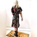 Anthropologie Dresses | Anthropologie Girls From Savoy Boho 100% Silk Floral Midi Dress Size 6 | Color: Black/Pink | Size: 6