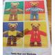 uncut RARE 4 teddy bears & wardrobe toy vintage sewing pattern. Created by Style pattern 1222 Ref SP490