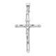 JewelryWeb 14k White Gold Hollow Round Tube Crucifix 20x40mm Necklace Jewelry Gifts for Women - 1.8 Grams