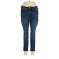 Torrid Jeggings - Mid/Reg Rise Skinny Leg Boyfriend: Blue Bottoms - Women's Size 12 Plus - Sandwash