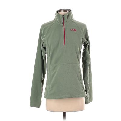 The North Face Fleece Jacket: Below Hip Green Solid Jackets & Outerwear - Women's Size Small