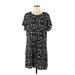 Garnet Hill Casual Dress - Shift: Black Print Dresses - Women's Size Medium