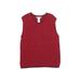 Janie and Jack Sweater Vest: Burgundy Solid Tops - Kids Girl's Size 6