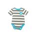 Jumping Beans Short Sleeve Onesie: Blue Print Bottoms - Size 6 Month