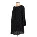 The Nines by Hatch Casual Dress - Mini High Neck Long sleeves: Black Polka Dots Dresses - Women's Size X-Small Maternity
