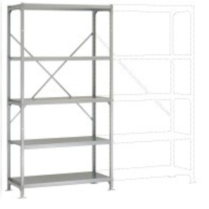 Schweres Fachboden-Steckregal Grundregal mit 5 Stahlböden, HxBxT = 2000 x 1030 x 300 mm Image