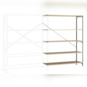 Großfach-Steckregal Anbauregal mit 5 Holzverbundböden, HxBxT = 2000 x 1500 x 1000 mm Image