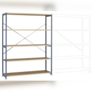 Großfach-Steckregal Grundregal mit 5 Holzverbundböden, HxBxT = 2000 x 1530 x 600 mm Image