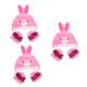 UPKOCH 3 Sets Rabbit Ears Hat Head Bands for Hair Makeup Animal Costume Party Costume Hat Kids Costume Costumes for Adults Bunny Ears Hat Cosplay Costumes Earmuffs Prom Plush Pink