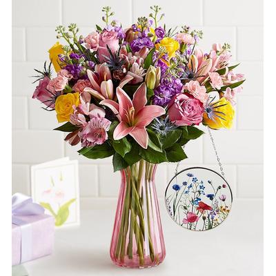 1-800-Flowers Flower Delivery Springtime Blossoms For Mom W/ Pink Vase & Suncatcher