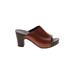 Dansko Heels: Slip-on Chunky Heel Boho Chic Brown Solid Shoes - Women's Size 42 - Open Toe