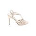 Nina Heels: Silver Print Shoes - Women's Size 7 1/2 - Open Toe