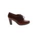 Nurture Heels: Oxfords Chunky Heel Boho Chic Burgundy Solid Shoes - Women's Size 6 1/2 - Round Toe
