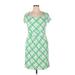 J. McLaughlin Casual Dress - Sheath Scoop Neck Short sleeves: Green Dresses - Women's Size X-Large
