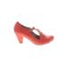 Chelsea Crew Heels: Red Print Shoes - Women's Size 40 - Round Toe