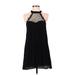 Millau Cocktail Dress - Mini High Neck Sleeveless: Black Solid Dresses - Women's Size Small