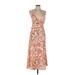Zaful Casual Dress - A-Line V-Neck Sleeveless: Orange Dresses - Women's Size 6