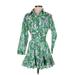 Zara Casual Dress - Mini Collared 3/4 sleeves: Green Dresses - Women's Size X-Small