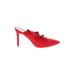 Loeffler Randall Mule/Clog: Red Print Shoes - Women's Size 8 1/2 - Pointed Toe