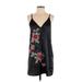 SEEK The Label Casual Dress - Slip dress: Black Floral Motif Dresses - New - Women's Size Small