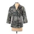 Lafayette 148 New York Blazer Jacket: Below Hip Green Print Jackets & Outerwear - Women's Size 4