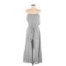 Blue Life Jumpsuit Strapless Sleeveless: Gray Jumpsuits - Women's Size Small