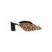 Enzo Angiolini Mule/Clog: Slip-on Chunky Heel Casual Brown Leopard Print Shoes - Women's Size 8 1/2 - Pointed Toe