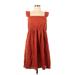 Shein Casual Dress - Mini Square Sleeveless: Brown Solid Dresses - Women's Size 12