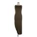Ann Taylor Casual Dress - Midi High Neck Sleeveless: Brown Print Dresses - Women's Size 14