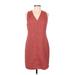 Banana Republic Casual Dress - Sheath V Neck Sleeveless: Red Dresses - Women's Size 4