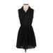 Forever 21 Casual Dress - Shirtdress Collared Sleeveless: Black Solid Dresses - Women's Size Small