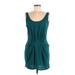 Zara TRF Casual Dress - Mini Scoop Neck Sleeveless: Teal Solid Dresses - Women's Size Medium