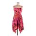 Xhilaration Casual Dress - High/Low: Pink Tie-dye Dresses - Women's Size Medium