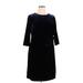 Eliza J Casual Dress - Mini Crew Neck 3/4 sleeves: Black Solid Dresses - Women's Size 14