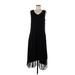 LOGO by Lori Goldstein Casual Dress: Black Dresses - Women's Size Medium