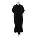RD Style Casual Dress - Midi High Neck Short sleeves: Black Print Dresses - Women's Size Small