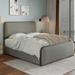 Modern Upholstered Platform Bed with 4 Storage Drawers and Metal Slats, Full Size