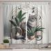 Ambesonne Cat Kitchen Curtain Kitty in a Noble Pose Bohemian Grey Green Pale Rust Polyester in White | 36 H x 55 W in | Wayfair kc_429891_55x36