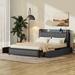 Elegant Design Queen Size Platform Bed Bed Frame with LED Headboard