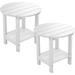 WINSOON All Weather HIPS Outdoor 2-Tier Outdoor Side Tables Adirondack Tables Set Of 2