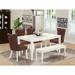 East West Furniture Kitchen Table Set Includes a Rectangle Dining Table and Parson Chairs, Linen White (Pieces Options)