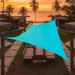 Mixed Turquoise Sun Shade Sail Triangle Canopy 185 GSM Durable Fabric UV Block Awning for Outdoor Patio Garden Backyard