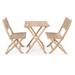 Cadiz Modern Coastal 3-Piece Acacia Wood Outdoor Folding Bistro Set, by JONATHAN Y