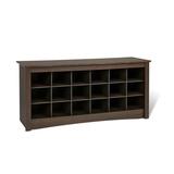 Prepac 18 Pair Shoe Storage Cubby Bench, Espresso | Wayfair ESS-4824