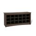 Prepac 18 Pair Shoe Storage Cubby Bench, Espresso | 24 H x 48 W x 16 D in | Wayfair ESS-4824