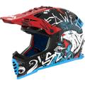 LS2 MX437 Fast Evo II Mini Starmaw Kids Motocross Helmet, black-red-blue, Size S