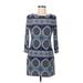 London Times Casual Dress - Sheath: Blue Color Block Dresses - Women's Size 6